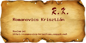 Romanovics Krisztián névjegykártya